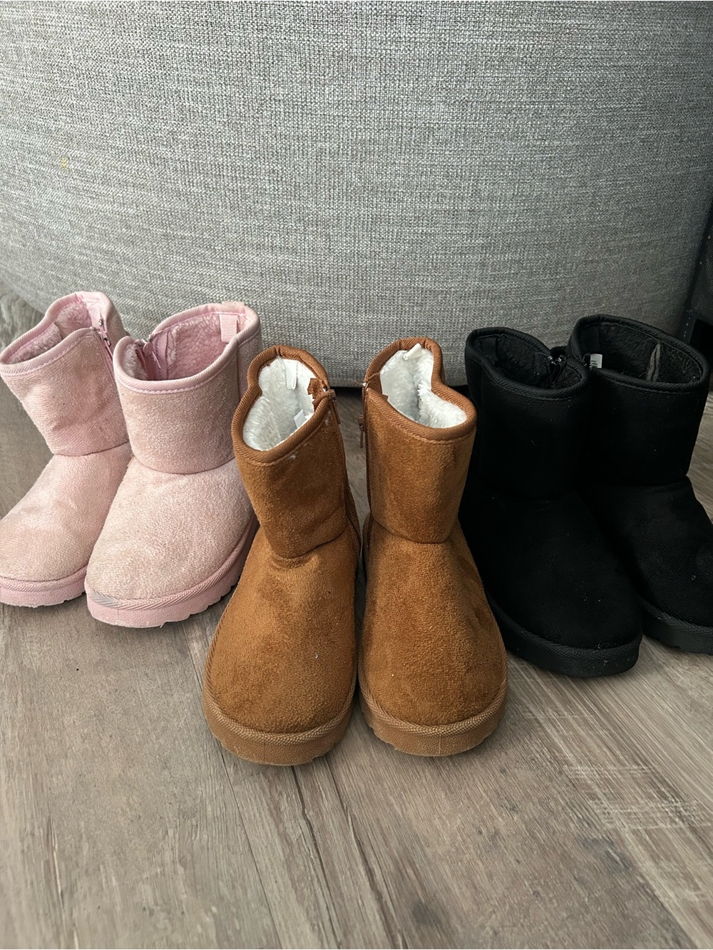 Kidgets Kids Plush Lined Boots - Pink, Brown, Black